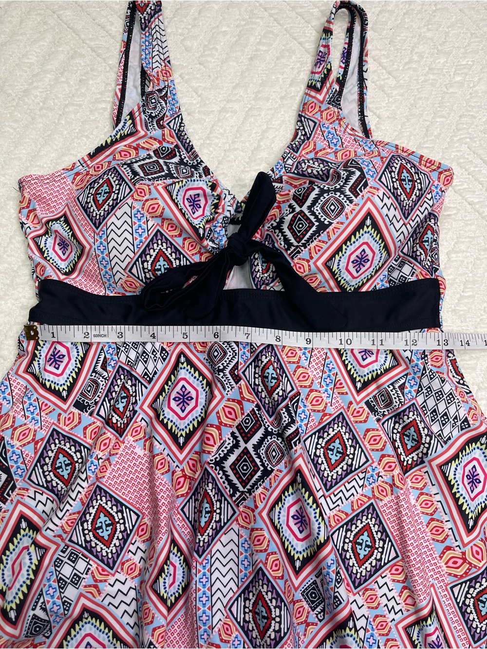 Patterned Swim Dress with Built in Shorts Size M - Picture 8 of 12